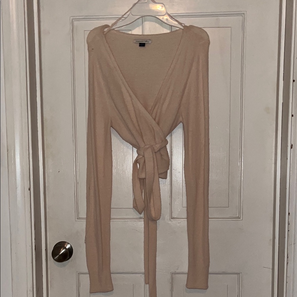 Light Pink, Ballet Shrug Style, Cropped, Wrap Sweater